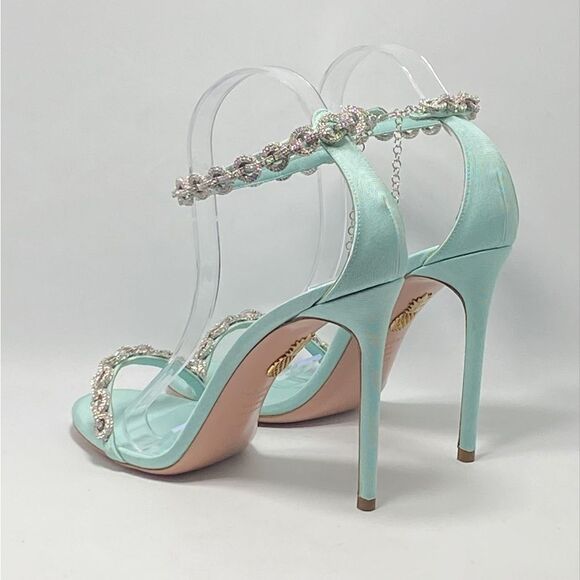 Aquazzura Love Link 105mm Embellished Sandals size 41 - Picture 10 of 16